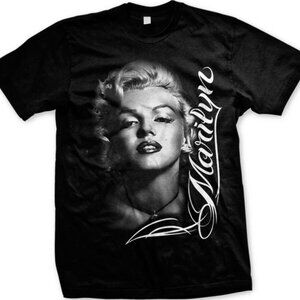 Marilyn Monroe Face Signature Glamour Pinup Style T Shirt 94